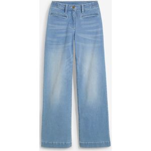 Flared Marlene Dietrich jeans, mid waist