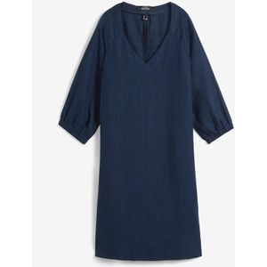 Korte jurk van puur linnen, 3/4 mouw