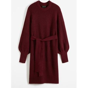 Gebreide jurk met ballonmouwen