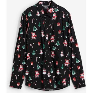 Jongens kerst overhemd met lange mouwen