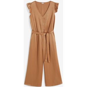 Satijnen jumpsuit met volants