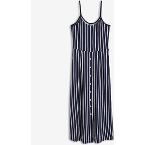 Gestreepte jersey zomerjurk met knopen