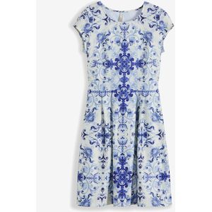 Jersey jurk met permanente plooien