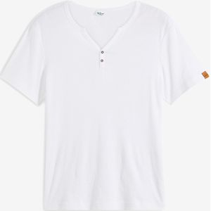 Geribd Henley shirt van biologisch katoen, korte mouw