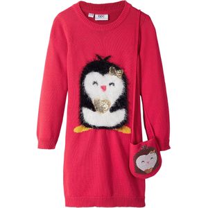 Gebreide meisjes jurk inclusief tasje (2-dlg. set)