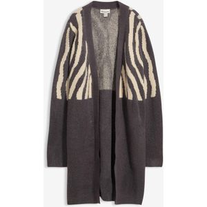 Lang Gebreid Vest - Zebraprint - Gebreide Truien