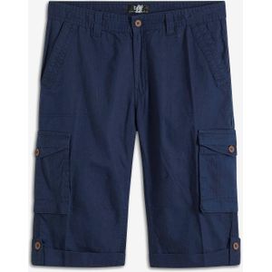 Lange cargo bermuda met linnen, regular fit