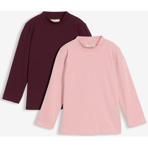 Longsleeve van elastisch biologisch katoenmix (set van 2)