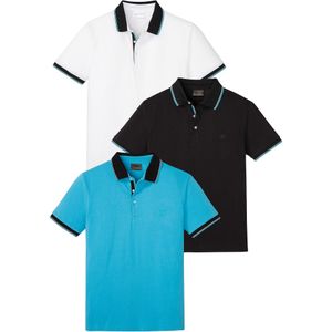 Pique poloshirt (set van 3), van katoen