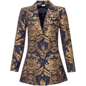 Korte coat van gouden jacquard, korte maten