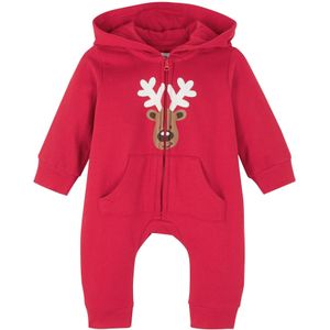 Baby sweat jumpsuit met kerstmotief van biologisch katoen