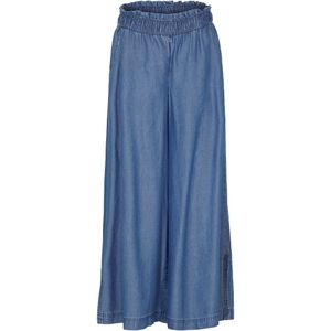 Soepelvallende palazzo jeans met splitten, 7/8 lengte