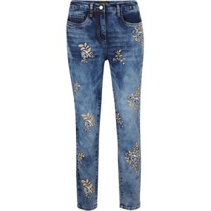Jeans met bloemenborduursel
