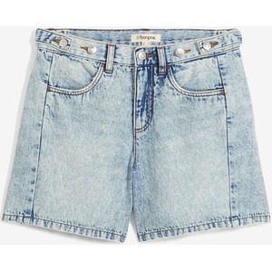 Jeans short mid waist, low stretch
