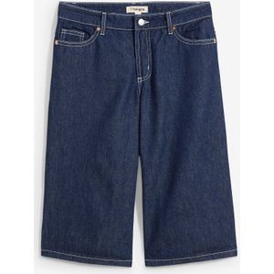 Jeans bermuda mid waist, low stretch