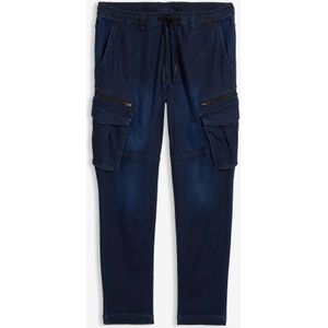Regular fit sweat jeans met cargozakken, straight
