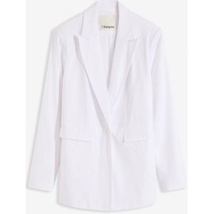 Casual linnen blazer met brede revers