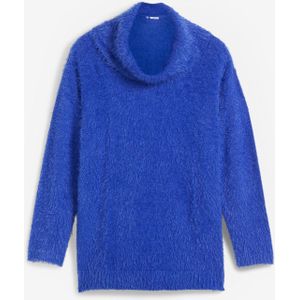 Oversized fluffy trui met een col