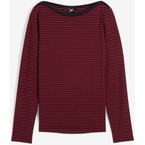 Gestreepte longsleeve met boothals