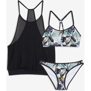 Oversized tankini met bralette top (3-dlg. set)