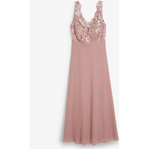 Maxi jurk met pailletten en borduursel