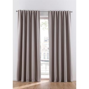 Deconovo Gordijnen Kant en Klaar Plooiband, Moderne Thermogordijn met Warmtewerend Stof voor Woonkamer, Slaapkamer, 117x229 cm (B x H), Crème, 2 stuks
