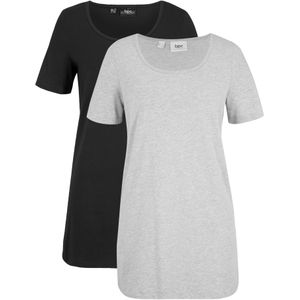 Lang basic T-shirt (set van 2)