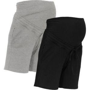 Zwangerschaps sweat bermuda (set van 2) met katoen