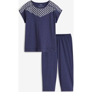 Capri pyjama van licht katoen met borduursel (2-dlg. set)