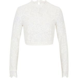 Kanten dirndl blouse, lange mouw