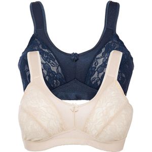 Steun bh zonder beugels met gewatteerde schouderbandjes (set van 2)