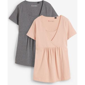 2-in-1 zwangerschapsshirt / voedingsshirt (set van 2)