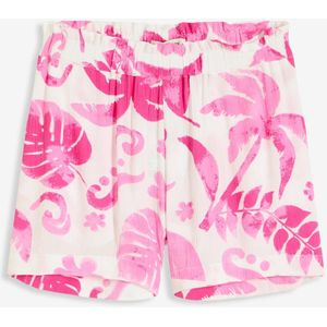 Gedessineerde short van gestructureerde viscose