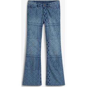 Flared jeans met printmix