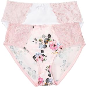 Maxislip met sierlijk kant (set van 2)