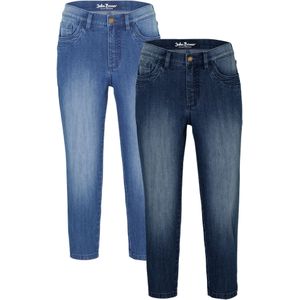 Slim fit mid waist 3/4 jeans (set van 2)
