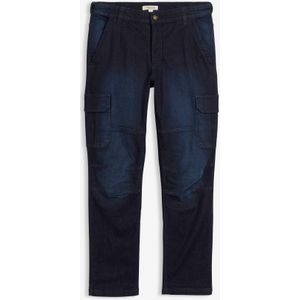 Thermo regular fit cargo jeans met comfortband en flanellen voering, straight