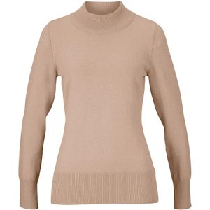 Fijngebreide basic trui met opstaande kraag en gerecycled materiaal