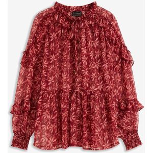 Chiffon blouse met ruches