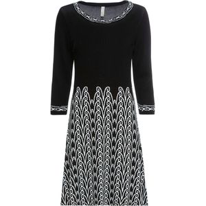 Wijd uitlopende, gebreide jurk met jacquard patroon