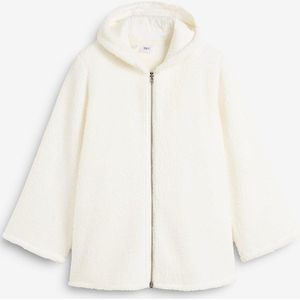 Teddy fleece vest in A-lijn met zijsplitten