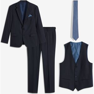 Slim fit pak (4-dlg. set): colbert, broek, gilet, stropdas