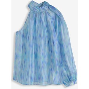 One-shoulder chiffon blouse