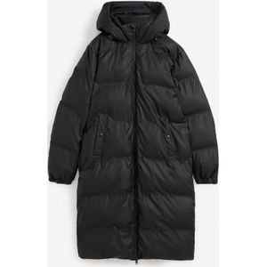 Lange regenjas in doorgestikte look, waterafstotend