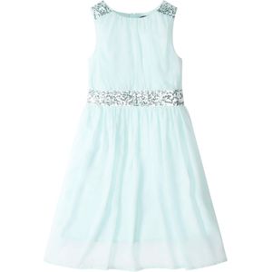 Chiffon meisjes jurk met paillettenband