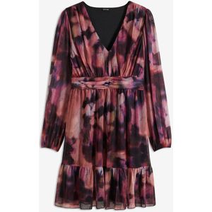 Gedessineerde mesh jurk