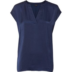 Blouse van soepel satijn met oversized schouders