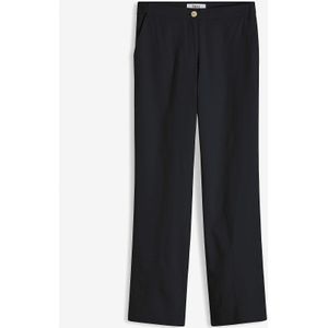 High waist broek van een linnen-viscosemix