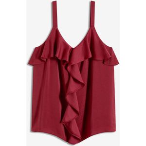 Top met spaghettibandjes in glanzend satijn