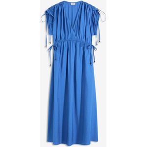 Maxi-jurk met wijde mouwen van structuurstof